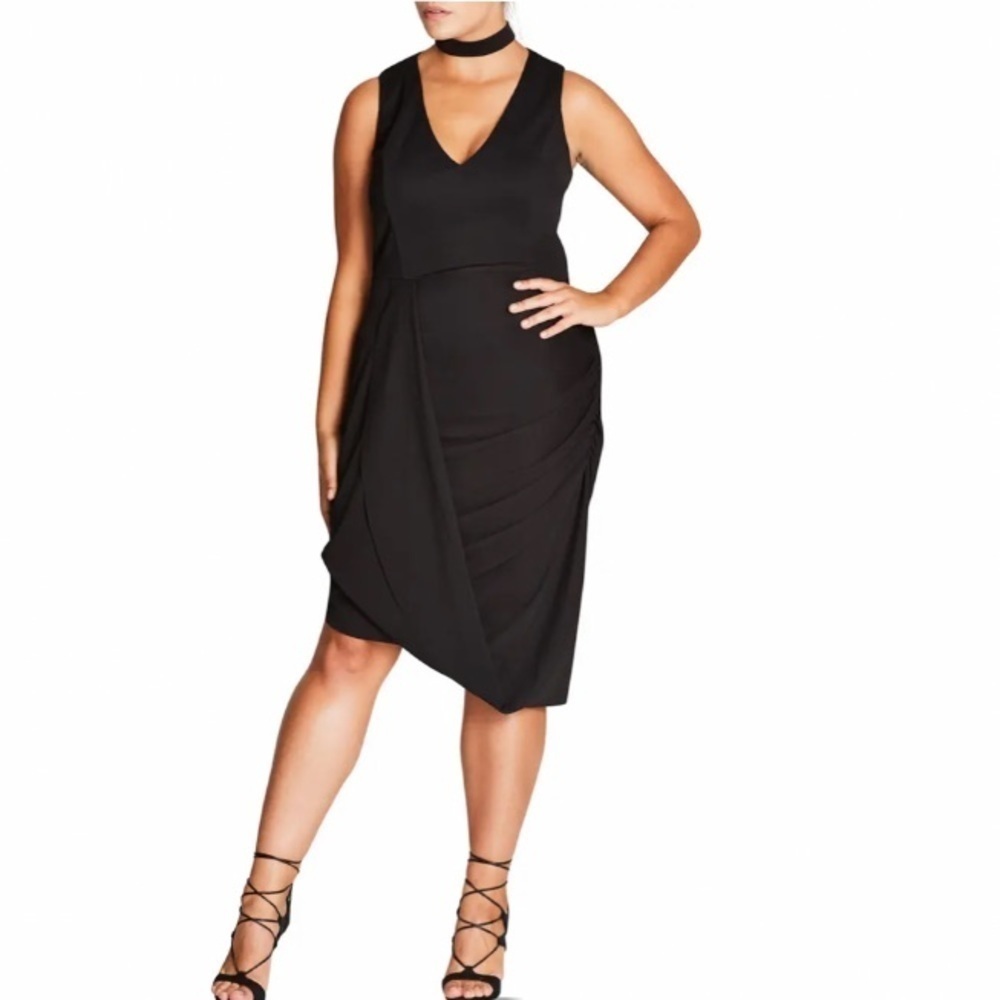 NWT City Chic Sexy Choker Ruched Asymmetric Dress